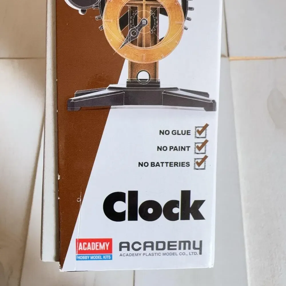 Academy Da Vinci Series Clock Plastic Model Kit Brown Working Pendulum 18150
